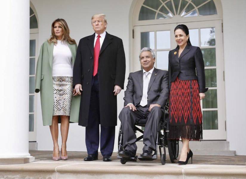 Encuentro binacional entre Donald Trump, Lenín Moreno y sus esposas.