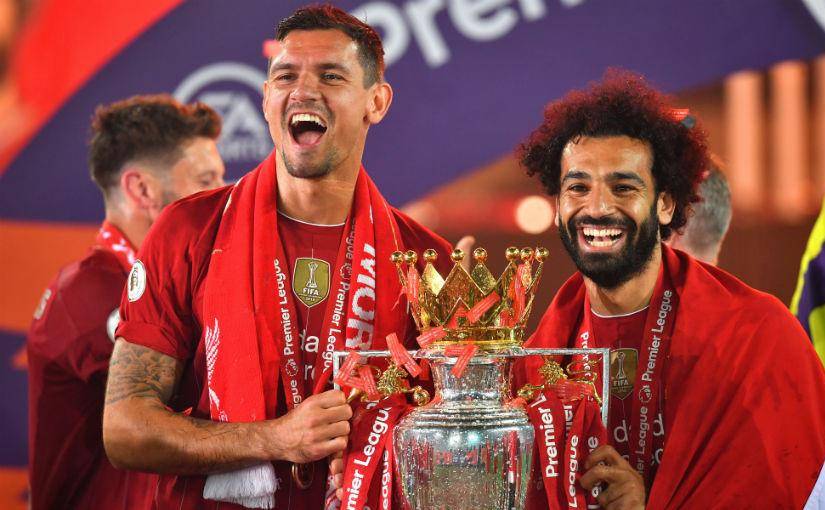 Archivo Mohamed Salah celebración tras ganar la Premier League.