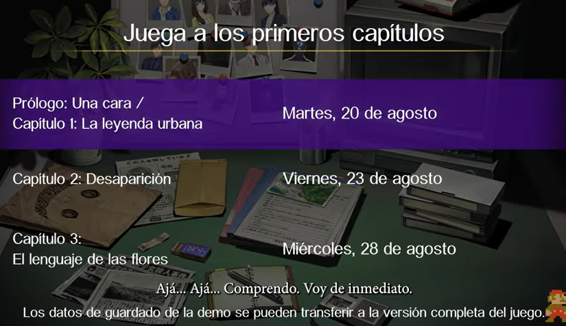 Fechas de los primeros capítulos del videojuego