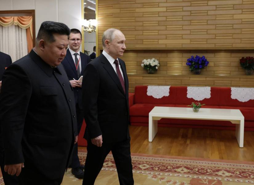 El presidente ruso, Vladímir Putin, y el líder norcoreano, Kim Jong-un