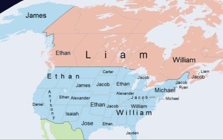 Publican mapa con los nombres más comunes del mundo