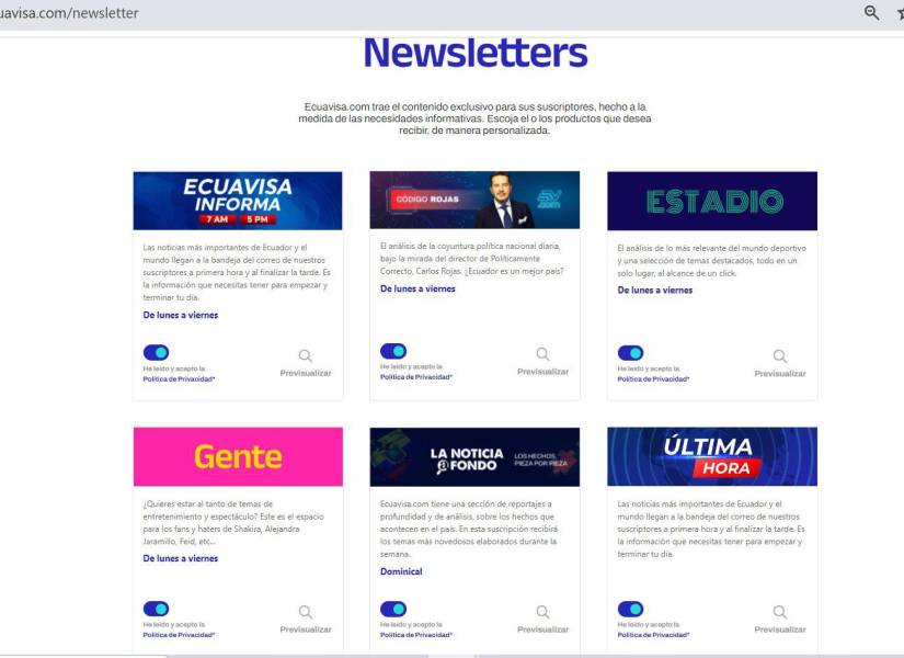 Ecuavisa presenta los Newsletters con contenido personalizado que llega al correo electrónico