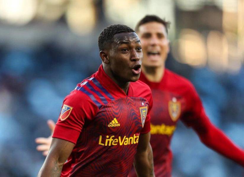 Anderson Julio celebra un gol con el Real Salt Lake de la MLS