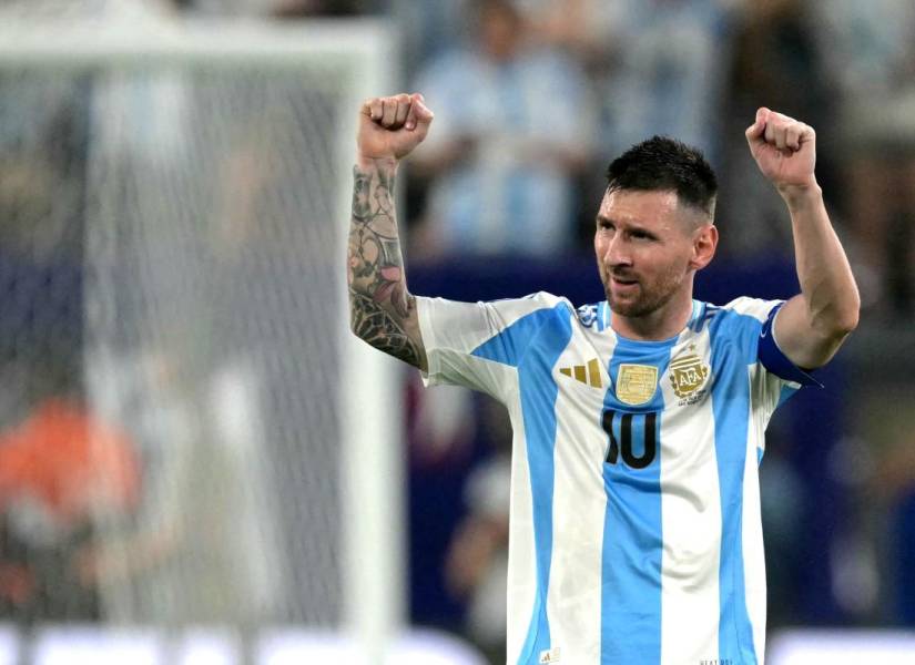 Lionel Messi celebra su gol ante Canadá por la primera semifinal de la Copa América 2024