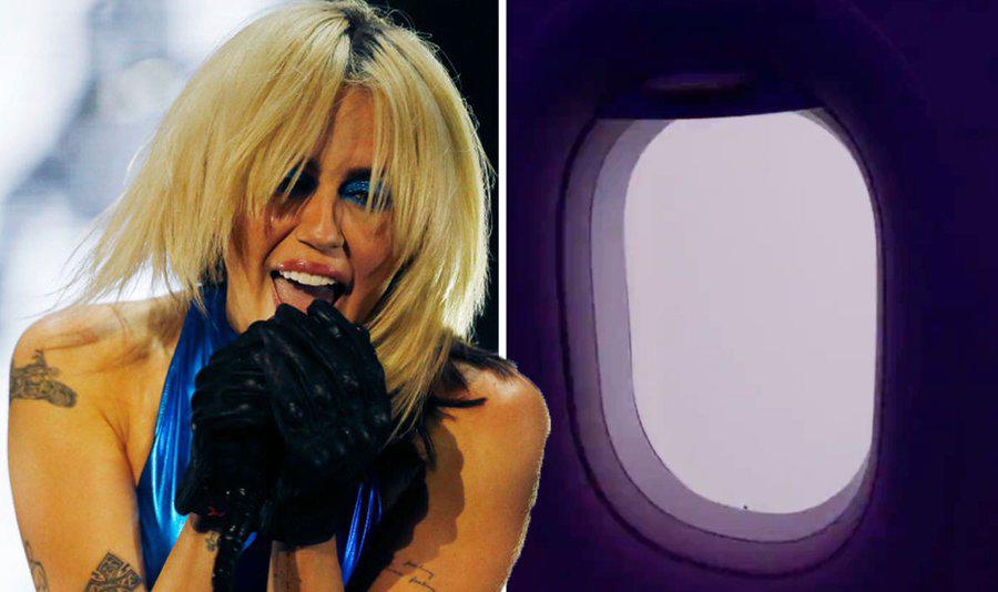 El avión de Miley Cyrus aterriza de emergencia tras el impacto de un rayo