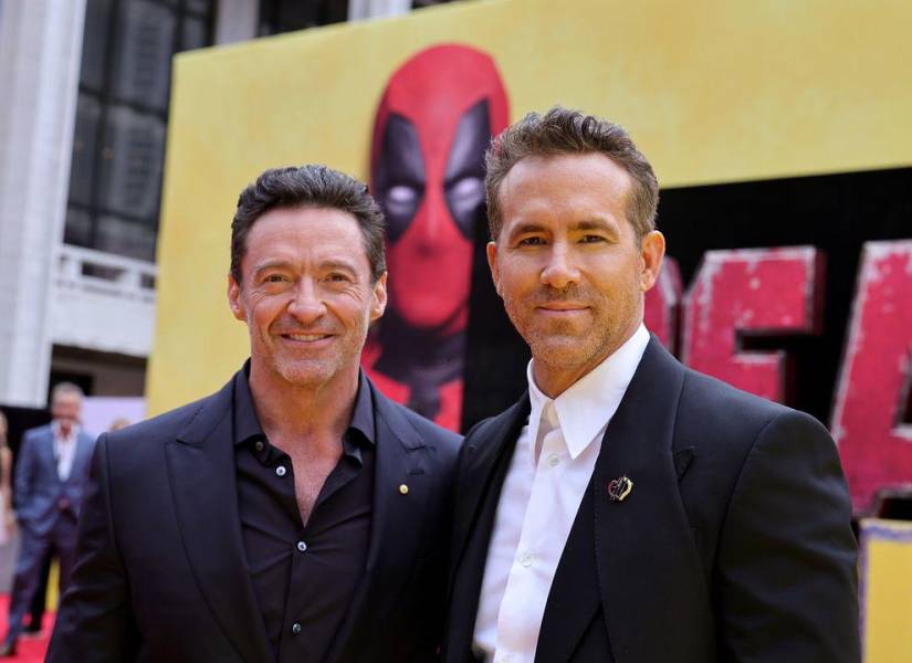 Hugh Jackman y Ryan Reynolds en la premier de Deadpool &amp; Wolverine