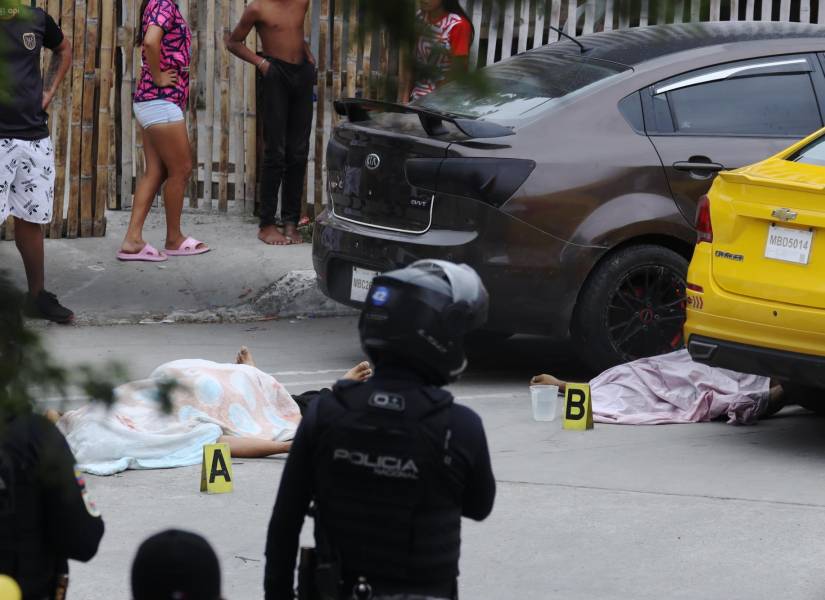 Imagen del 5 de junio de 2024. Dos hombres fueron asesinados en un barrio de Manta.