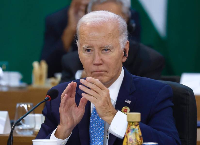 El presidente de Estados Unidos, Joe Biden, participa durante la apertura de la Cumbre de jefes de Estado del G20 que comenzó este lunes en Río de Janeiro (Brasil).