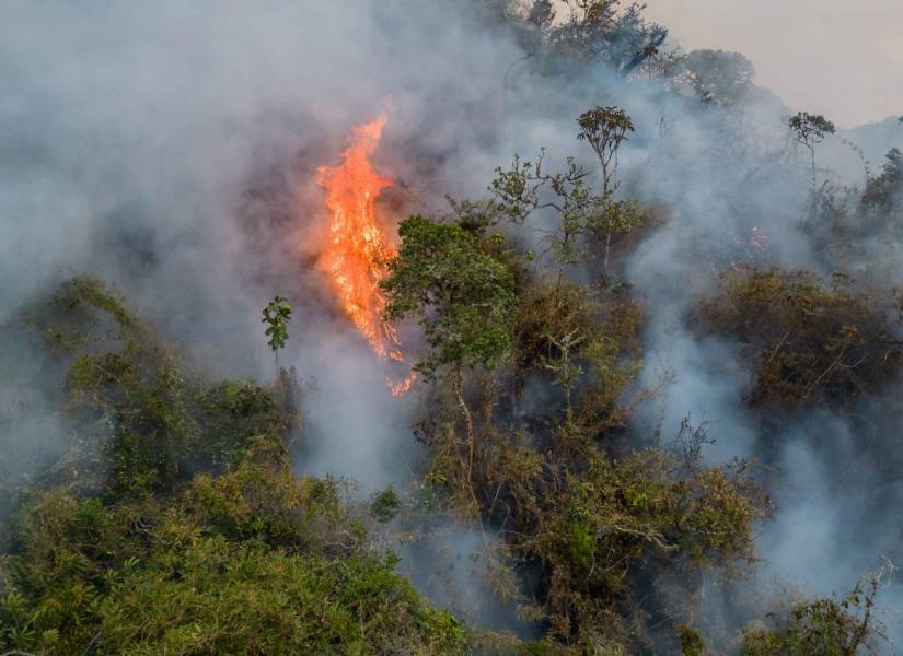 Fotografía del 20 de septiembre de 2024 de incendios forestales en el departamento de Amazonas (Perú).