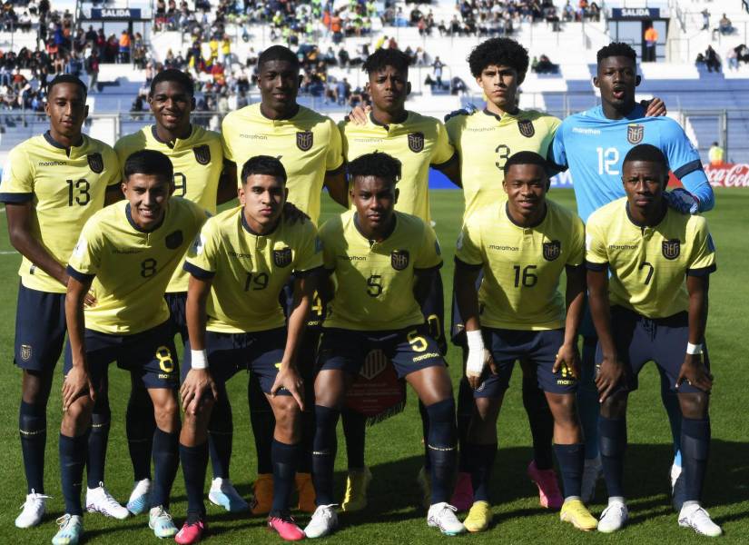 Jugadores de la selección de Ecuador previo al duelo contra Estados Unidos en el Mundial Sub 20