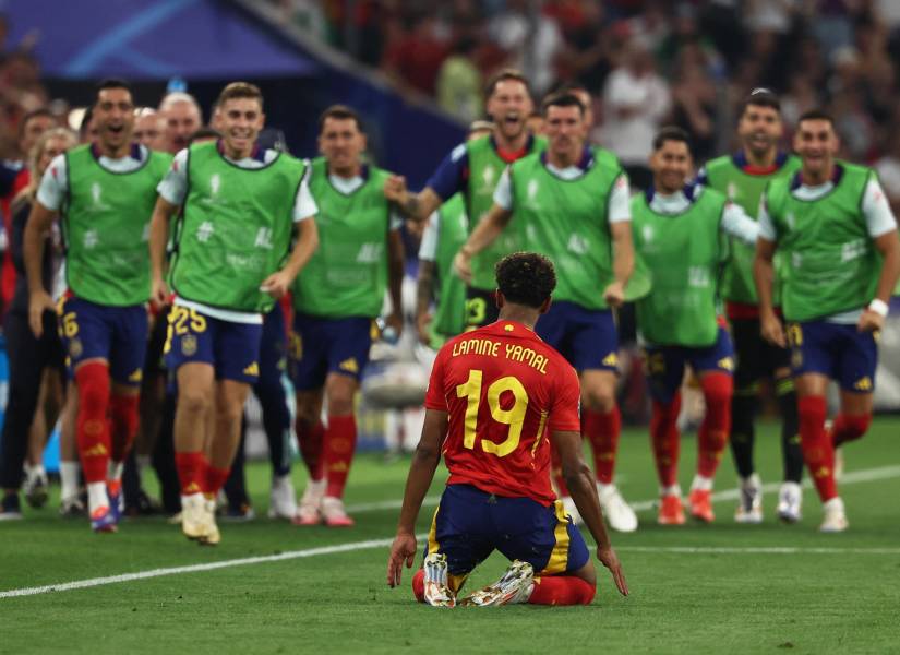 Lamine Yamal celebró el gol de España ante Francia por las semifinales de la Eurocopa