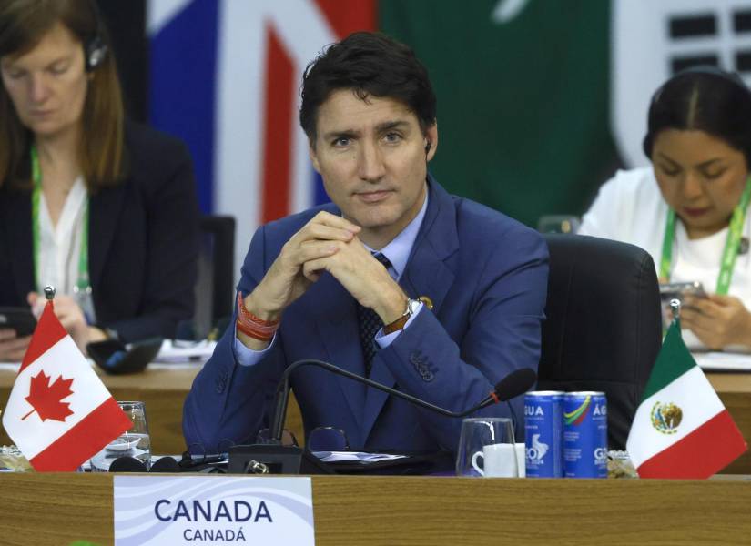 El primer ministro de Canadá, Justin Trudeau, participa durante la apertura del segundo día de la Cumbre de jefes de Estado del G20 en Río de Janeiro (Brasil).