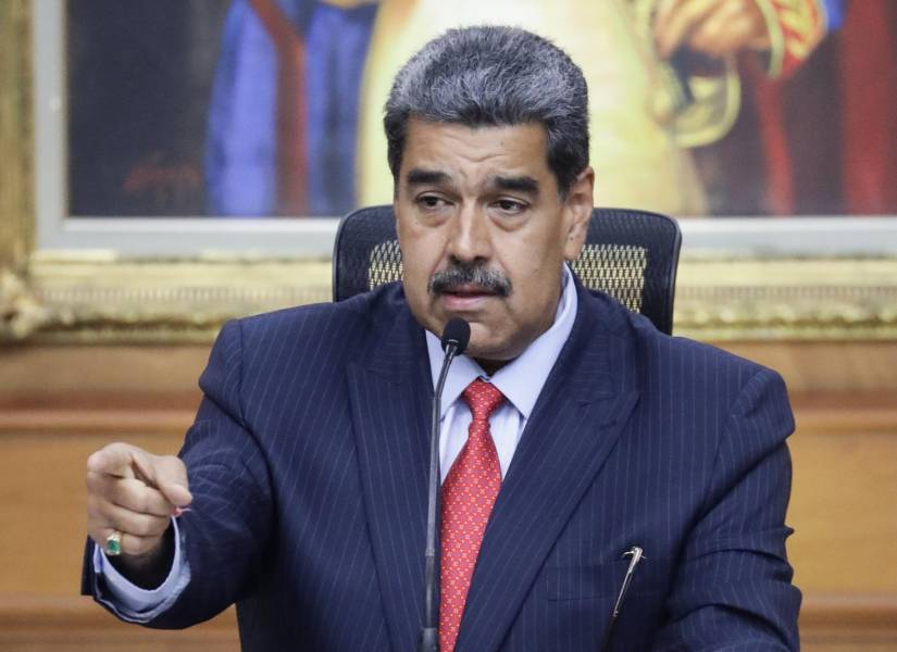 El presidente de Venezuela, Nicolás Maduro, habla durante una rueda de prensa este miércoles.