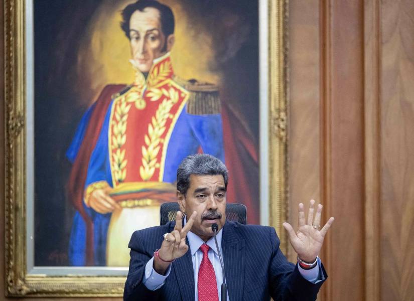 El presidente de Venezuela, Nicolás Maduro, en una rueda de prensa