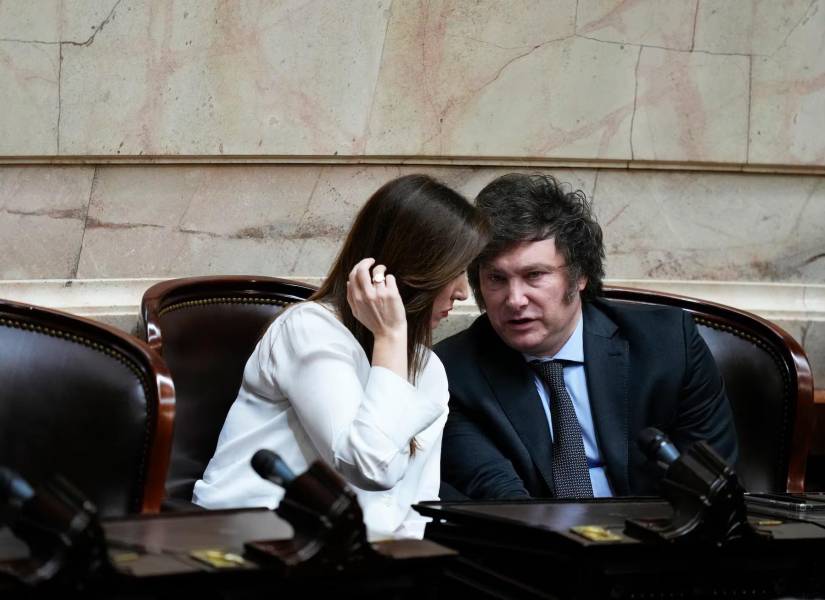 Villarruel y Javier Milei durante una sesión en el Congreso, en noviembre de 2023.