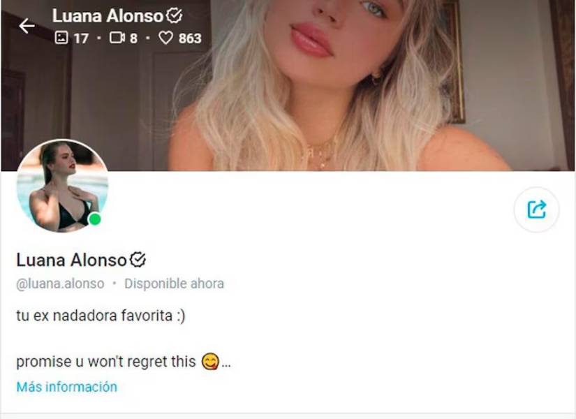 Captura de pantalla de perfil de Onlyfans de Luana Alonso.