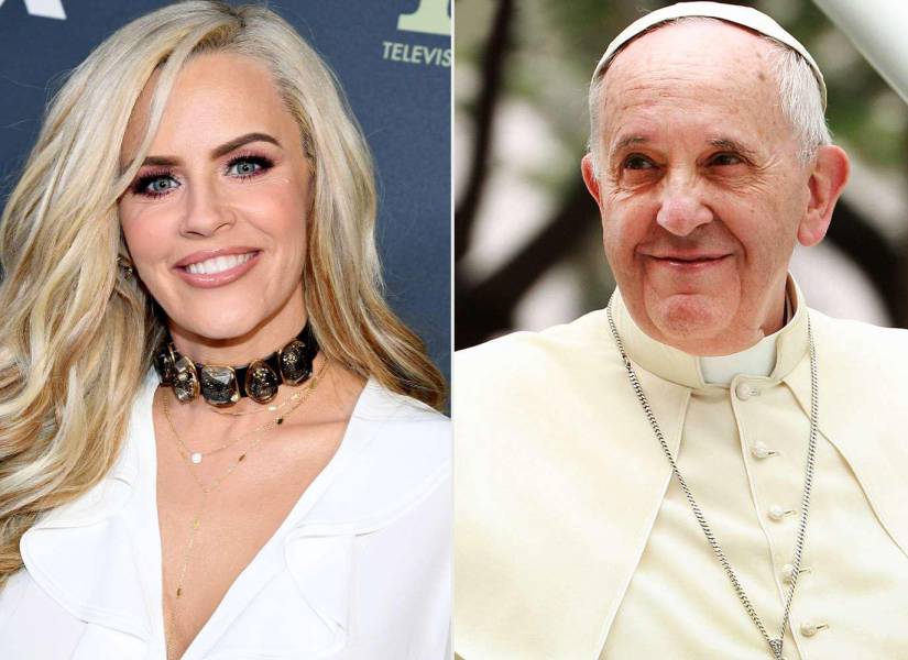 Imágenes de archivo. Jenna McCarthy (derecha) y otra de el Papa Francisco (izquierda).