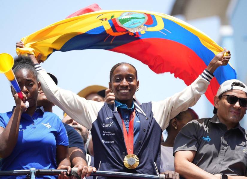 Kiara Rodríguez en su arribo a Guayaquil, Ecuador