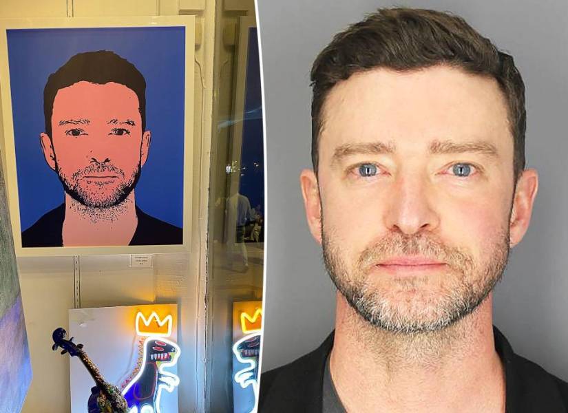 Fotografía policial de Justin Timberlake comvertida en arte