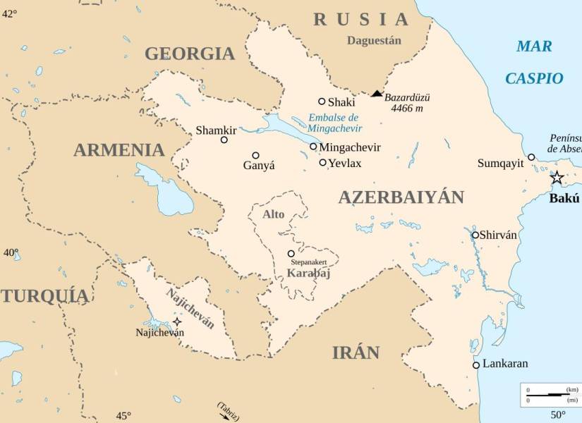 Mapa de Azerbaiyán