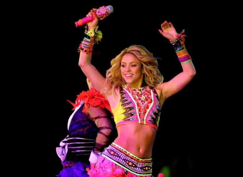 Shakira durante la ceremonia en la final del Mundial Sudáfrica 2010.