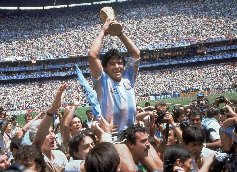 Maradona campeón del mundo en 1986.
