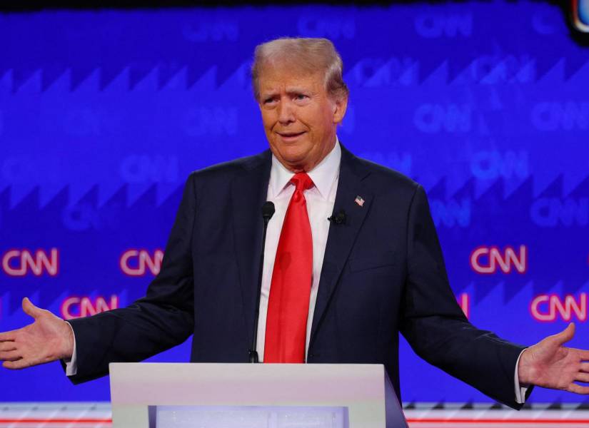 Fotografía de Donald Trump durante el pasado debate ante Joe Biden.