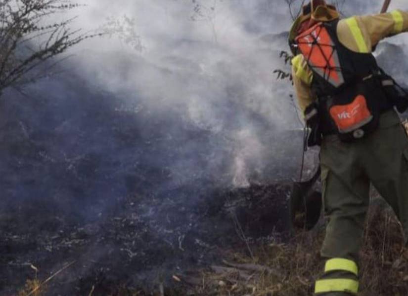 Incendio forestal controlado en el cerro Ilaló