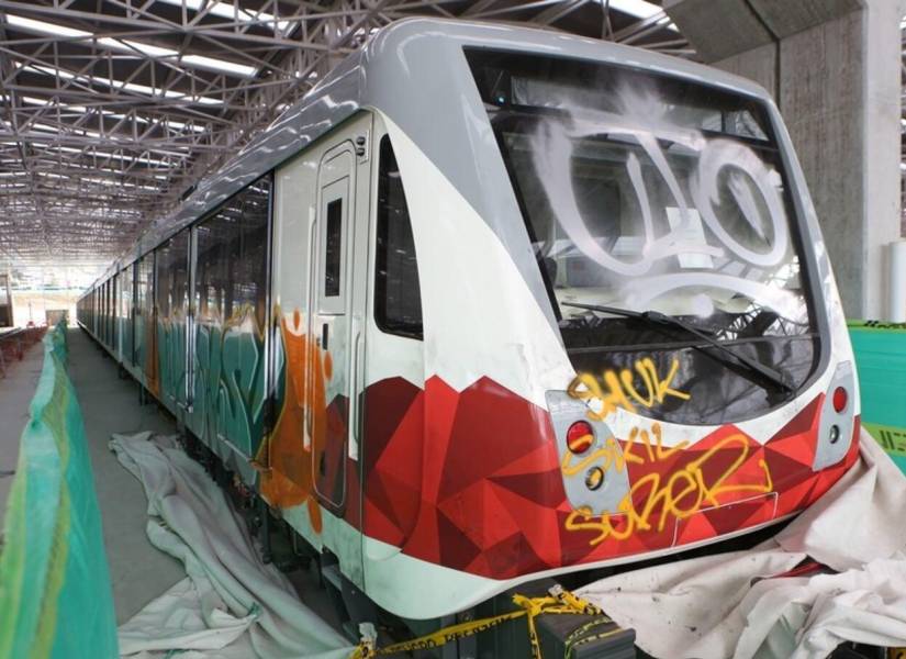 Tren del Metro fue vandalizado en septiembre de 2018.