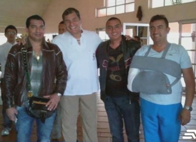 José Aguilar Orozco, cabecilla de una red de tráfico internacional de drogas, junto a Rafael Correa, expresidente de Ecuador.