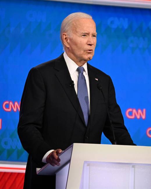 El presidente estadounidense, Joe Biden, participa en el primer debate electoral presidencial de 2024