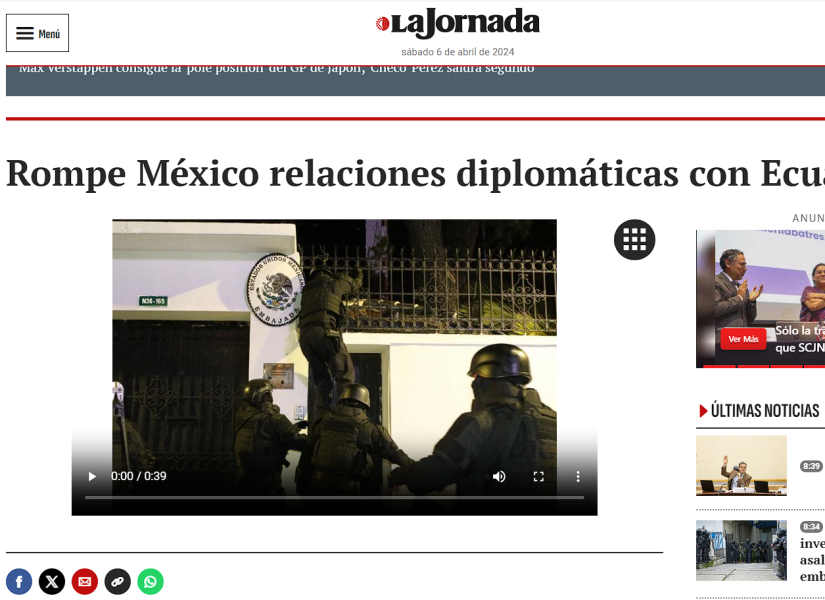 Captura de pantalla de uno de los artículos de medios mexicanos.