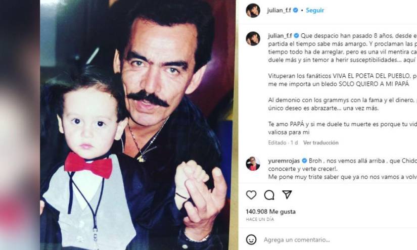 Post de Instagram de Juan Sebastián en una imagen de archivo.