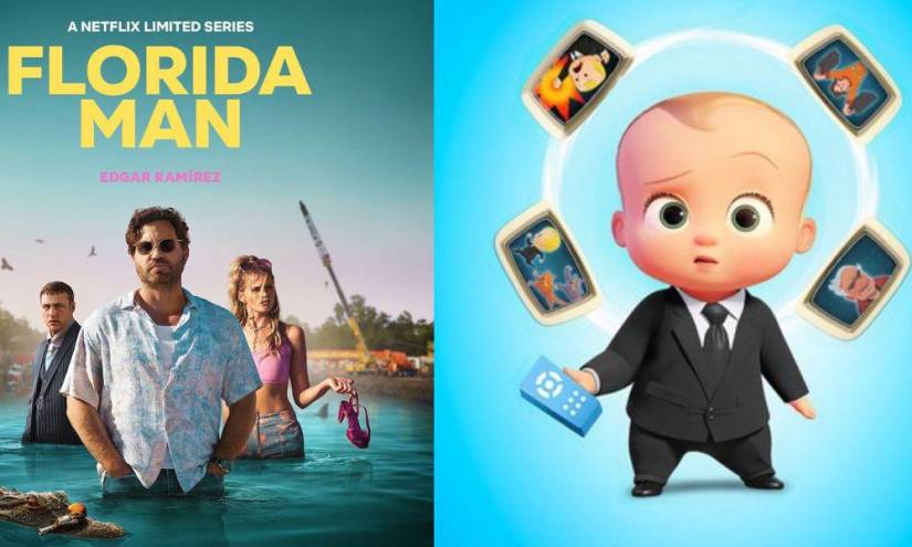 Poster promocional de 'Un Hombre de Florida' y 'El Bebé jefazo' de Netflix en una imagen de archivo.
