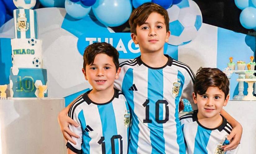 Hijos de Lionel Messi en una imagen de archivo.